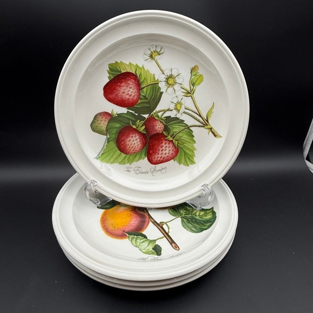 Set Of 4 Portmeirion Pomona Goddess of Fruits Salad Plates 8 1/2" Strawberry